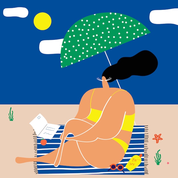 Free Vector summer days at the beach