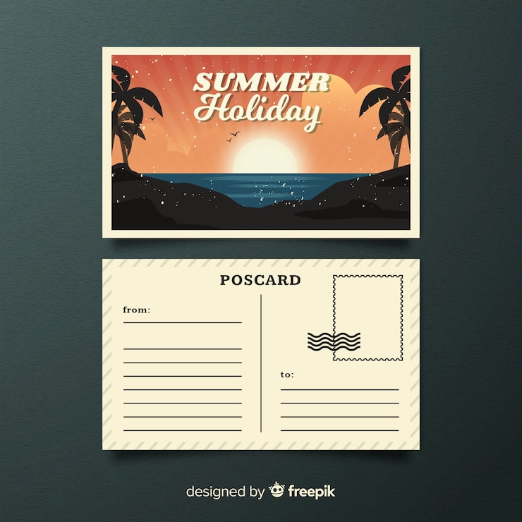 Free Vector summer holiday postcard