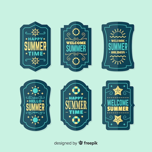 Free Vector summer label collectio