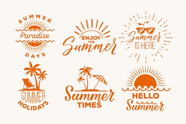 Free Vector summer labels set