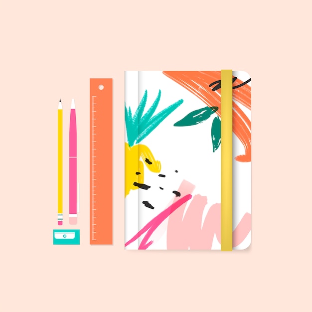 Free Vector summer memphis design stationery vector