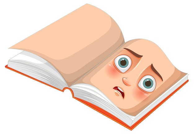 Free Vector surprised face in open book