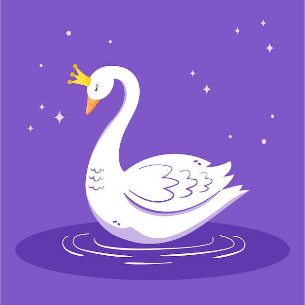 Free Vector swan princess concept