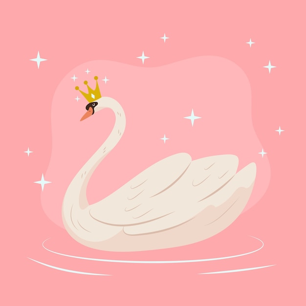 Free Vector swan princess with crown