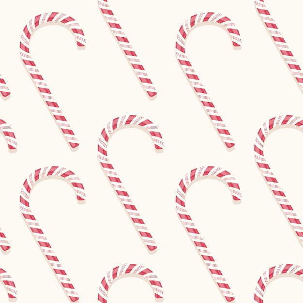 Free Vector sweet holiday vector candy cane seamless pattern