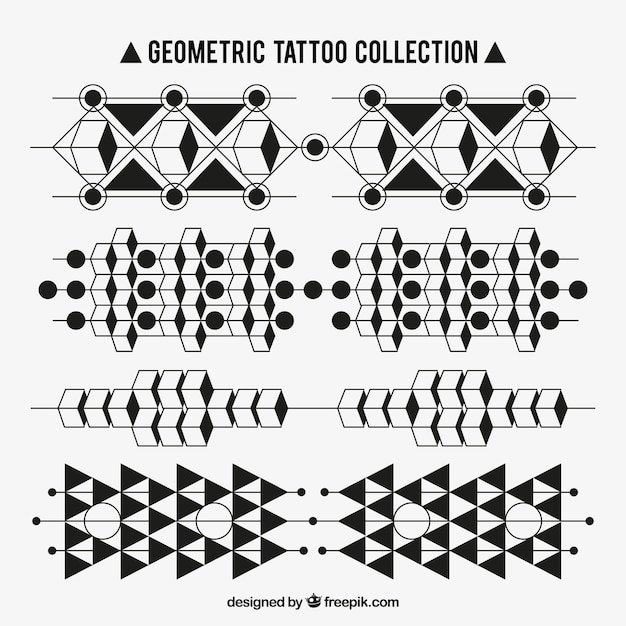 Free Vector tattoos set of geometric shapes