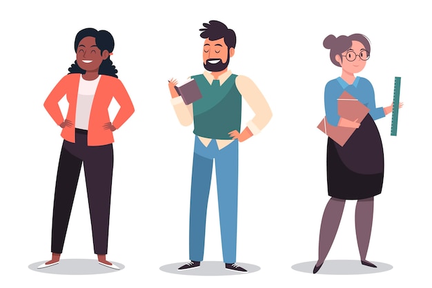 Free Vector teacher character collection