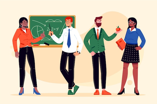 Free Vector teacher collection concept