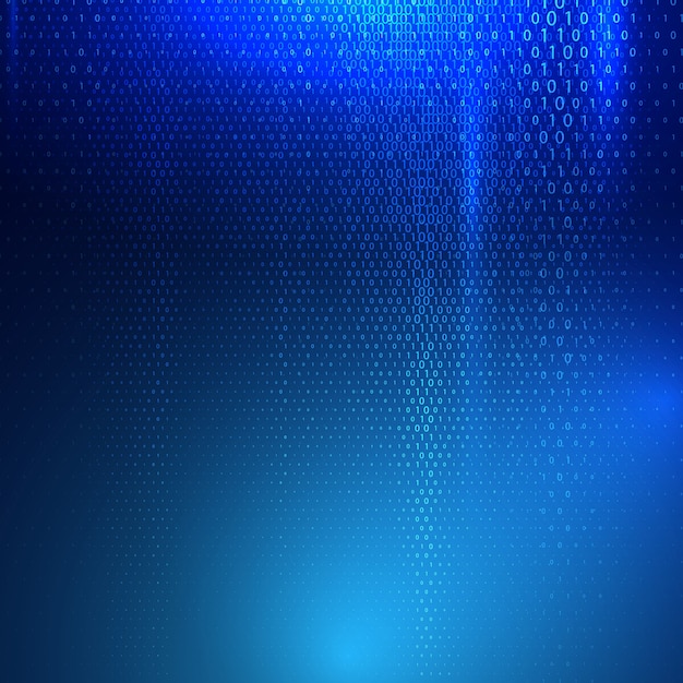 Free Vector techno background with abstract binary code text