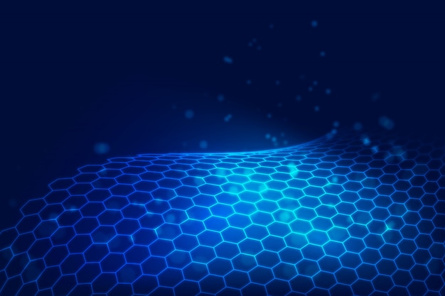 Free Vector technology background with hexagonal net