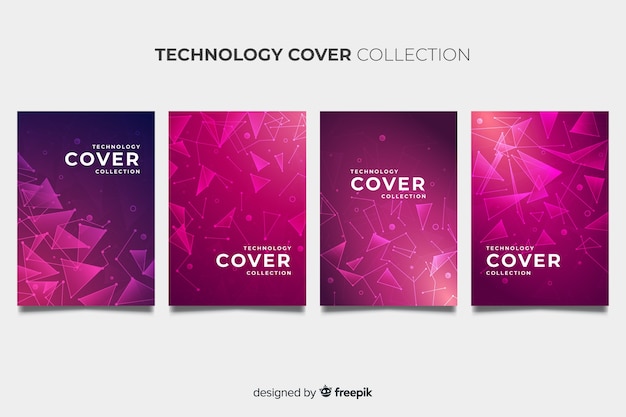 Free Vector technology style brochure pack