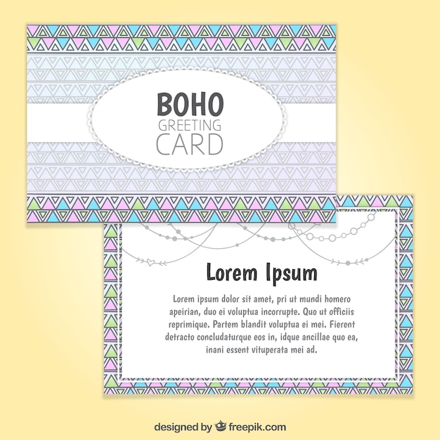 Free Vector template of boho greeting card
