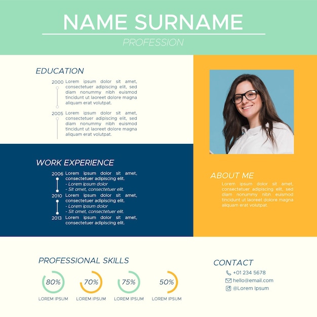 Free Vector template for online cv