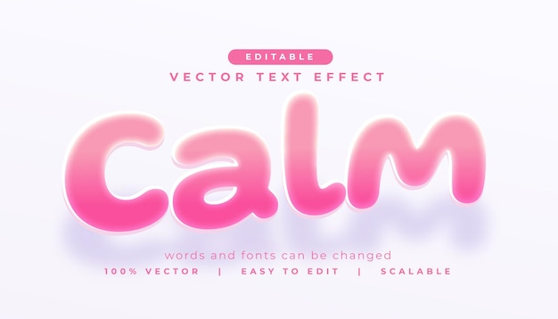 Free Vector text effect style calm editable font design