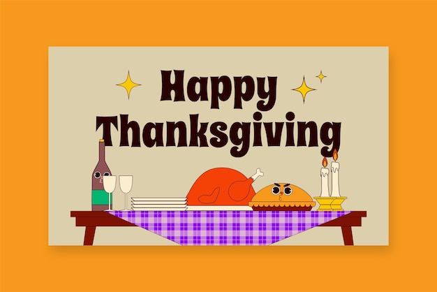 Free Vector thanksgiving sticker template design