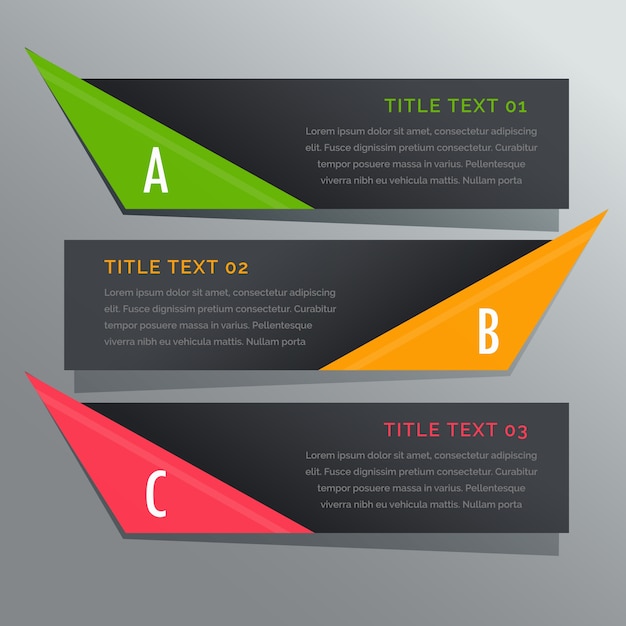 Free Vector three geometric banners with triangular shapes