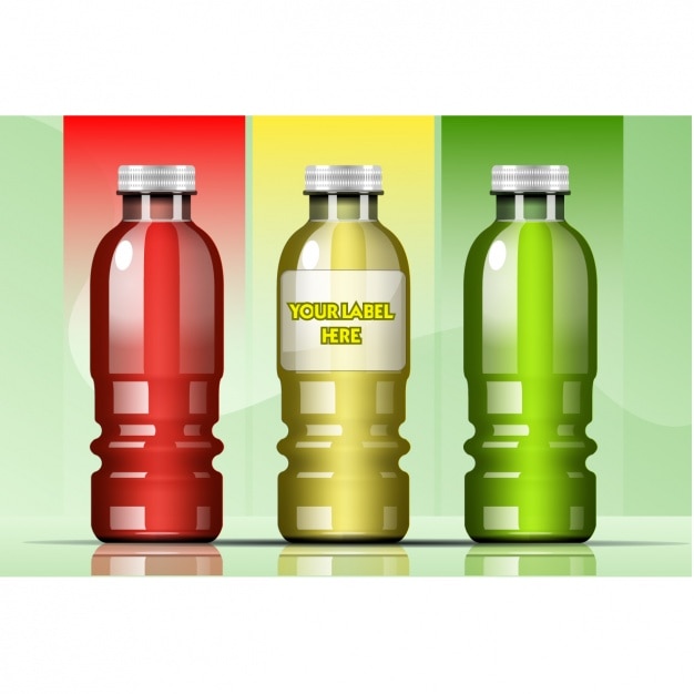 Free Vector three plastic bottles