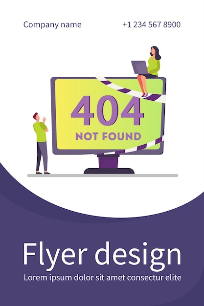 Free Vector tiny programmers working with system error