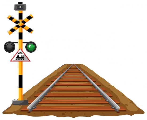 Free Vector traffic lights for train and railroad