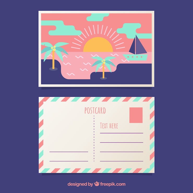 Free Vector travel postcard with landscape