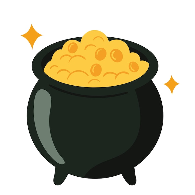 Free Vector treaure cauldron with coins