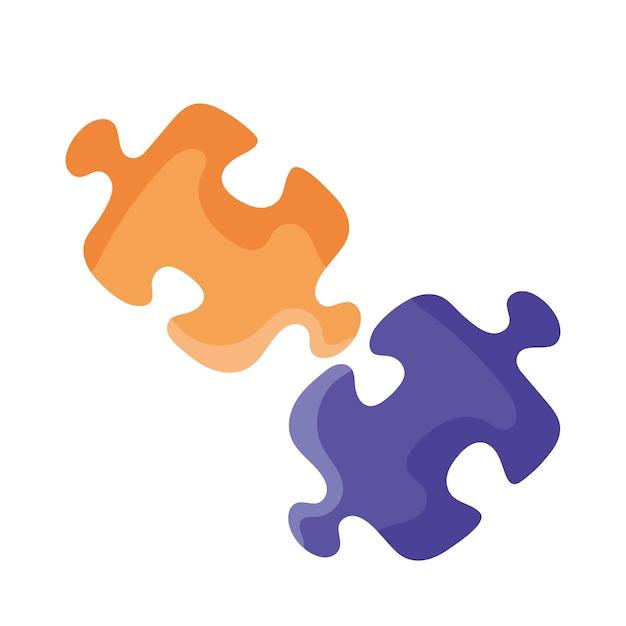 Free Vector two puzzle pieces