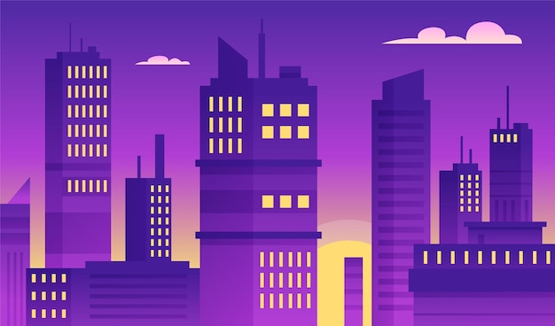 Free Vector urban city - background for video conferencing