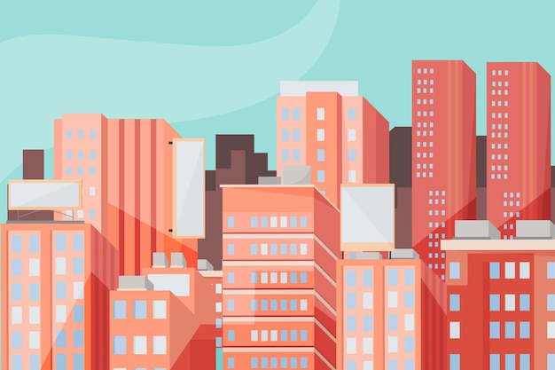 Free Vector urban city background for video conferencing