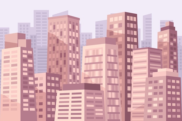 Free Vector urban city - background for video conferencing