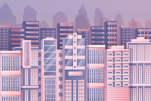 Free Vector urban city wallpaper for video conferencing