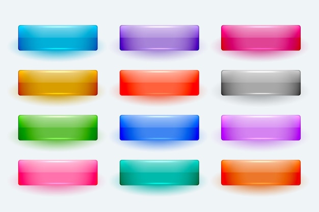 Free Vector user friendly blank web button icon with shiny effect vector