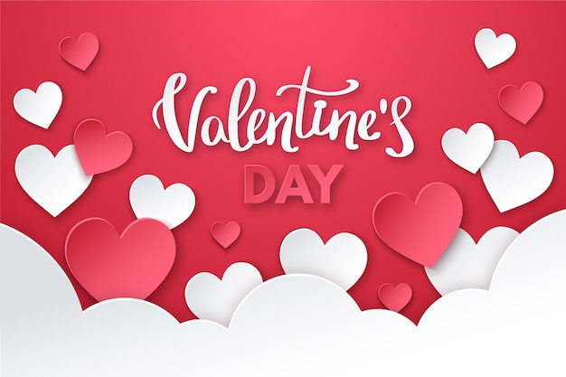 Free Vector valentine's day background in paper style