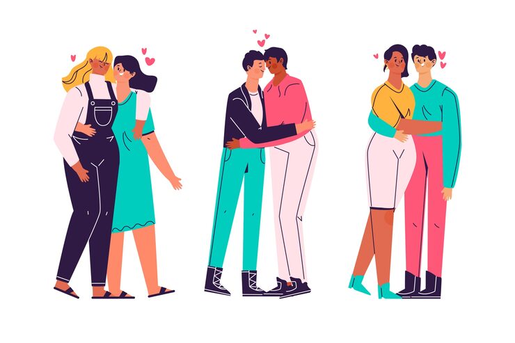 Free Vector valentine's day couple collection