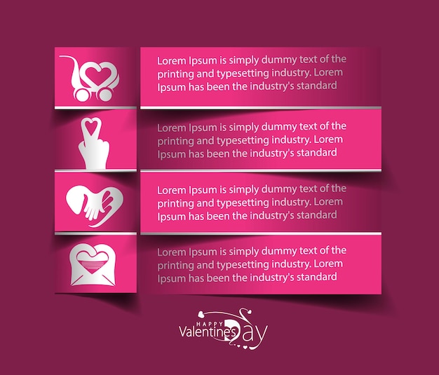 Free Vector valentine's day heart background, vector illustration.