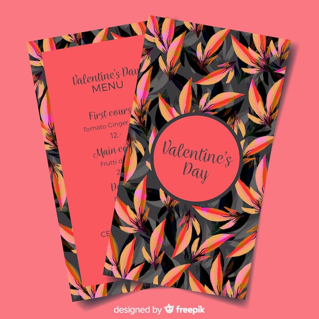 Free Vector valentine's day menu template