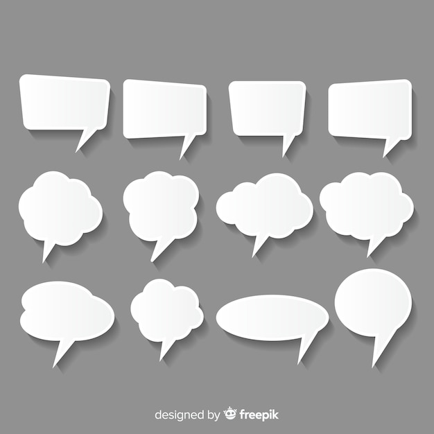 Free Vector variety of chat bubbles in white