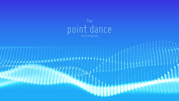 Free Vector vector abstract blue particle wave, points array, shallow depth of field