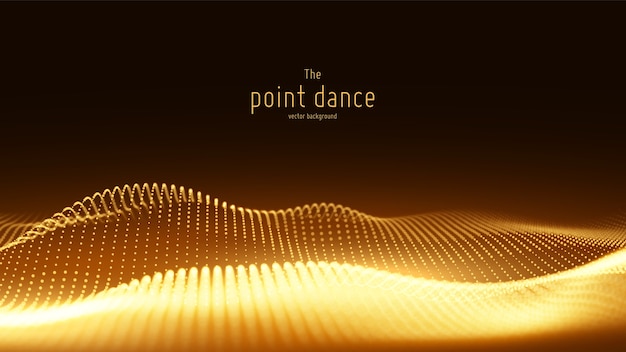 Free Vector vector abstract golden particle wave, points array, shallow depth of field.