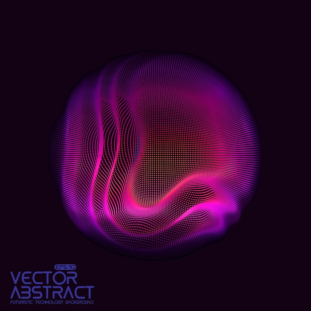 Free Vector vector abstract sphere of particles, points array. futuristic vector illustration. technology digital splash or explosion of data points. spherical waveform. cyber ui or hud element.