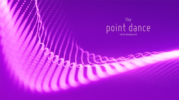 Free Vector vector abstract violet particle wave, points array, shallow depth of field. futuristic illustration. technology digital splash or explosion of data points. point dance waveform. cyber ui, hud element.