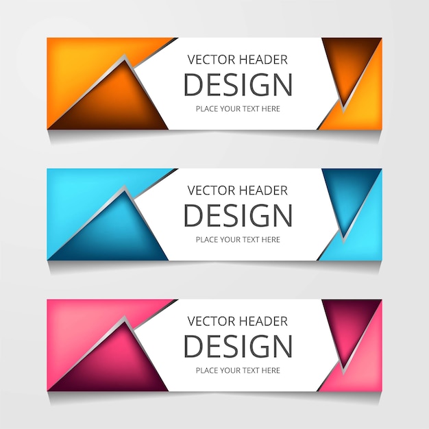 Free Vector vector abstract web banner design template collection of web banner template abstract geometric web design banner template isolated on grey background header  landing page web design