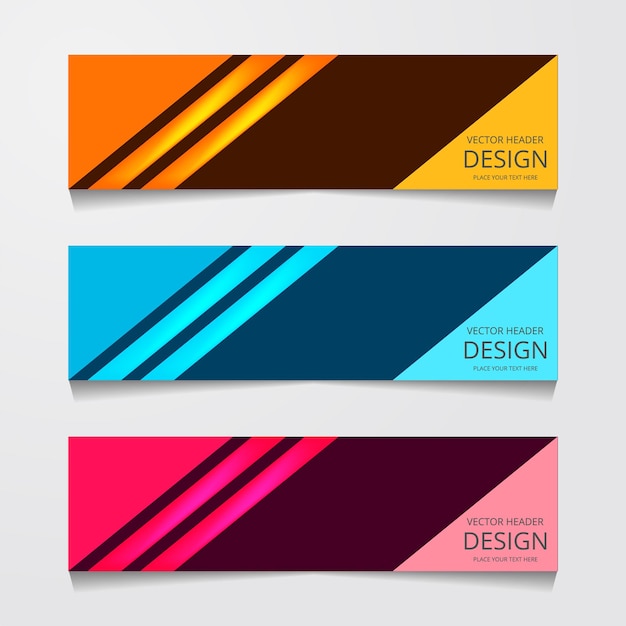 Free Vector vector abstract web banner design template collection of web banner template abstract geometric web design banner template isolated on grey background header landing page web design