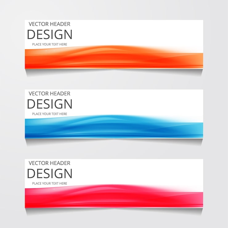 Vector abstract web banner design template Collection of web banner template Abstract geometric web design banner template isolated on grey background Header landing page Web Design