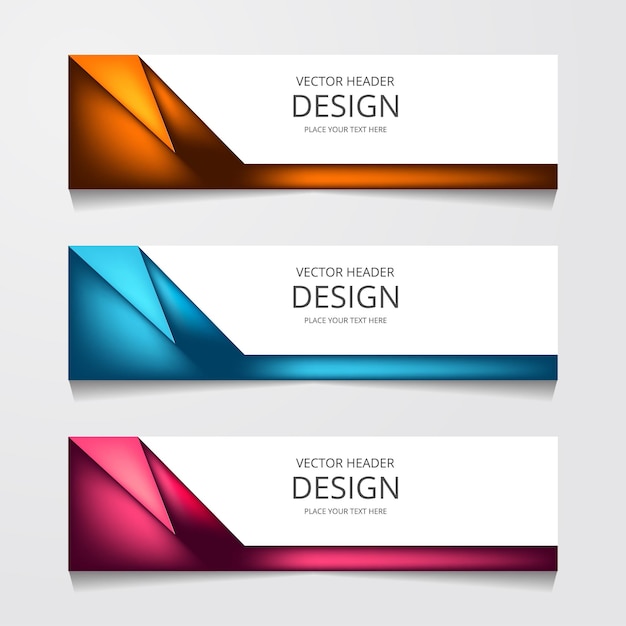 Free Vector vector abstract web banner design template collection of web banner template abstract geometric web design banner template isolated on grey background header landing page web design