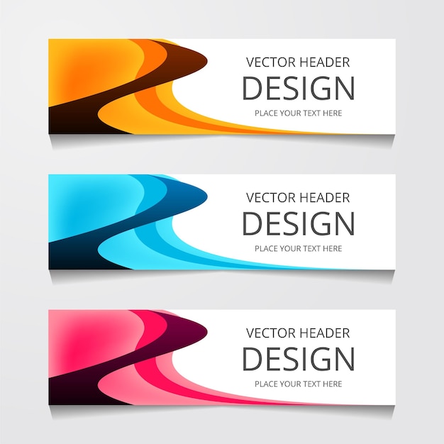 Free Vector vector abstract web banner design template collection of web banner template abstract geometric web design banner template isolated on grey background header landing page web design
