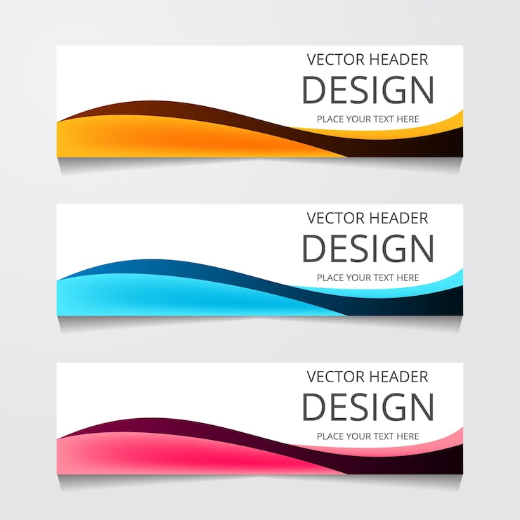 Vector abstract web banner design template Collection of web banner template Abstract geometric web design banner template isolated on grey background Header landing page Web Design