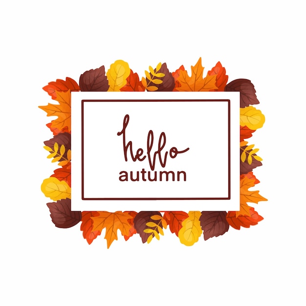 vector frame rectangle autumn leaves background pattern