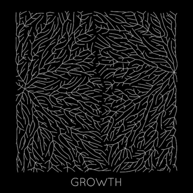 Free Vector vector generative branch growth pattern lichen like organic structure with veins monocrome square biological net of vessels