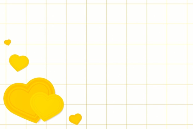 Free Vector vector heart corner border grid yellow background