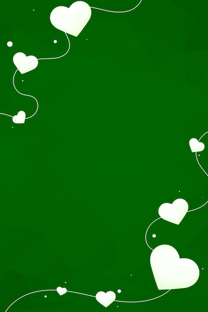 Free Vector vector heart string border geometric pattern green background